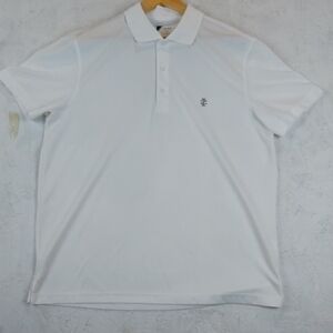 Izod Golf Classic White Polo Shirt Short Sleeve Logo Preppy Lightweight Sz.L